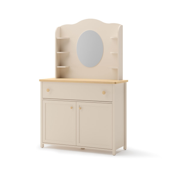 Commode beige et chêne vinzenza STORY avec option miroir
