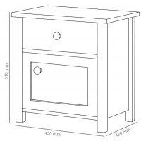 Chevet blanc et chêne STORY pour chambre adolescent