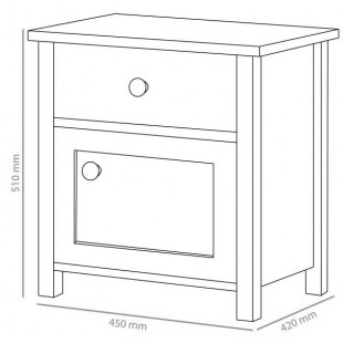 Chevet blanc et chêne STORY pour chambre adolescent