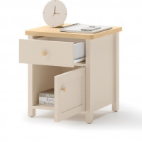 Chevet STORY 2 beige et chêne vinzenza pour chambre adolescent