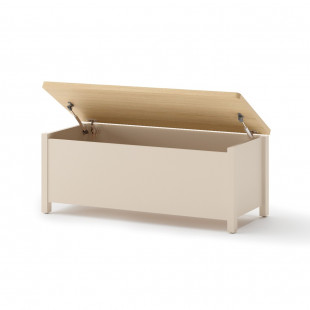 Coffre de rangement STORY 2 beige et chêne vinzenza