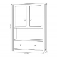 Dimensions commode haute blanche et chêne STORY