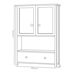 Dimensions commode haute blanche et chêne STORY