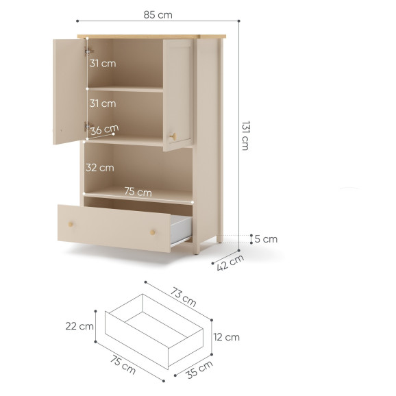 Commode haute beige et chêne vinzenza  STORY 2