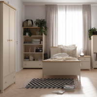 Armoire 2 portes beige et chêne vincenza STORY 2