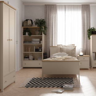 Armoire 2 portes beige et chêne vincenza STORY 2