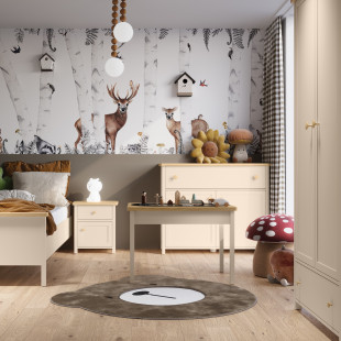 Armoire 2 portes beige et chêne vincenza STORY 2