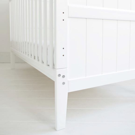 Lit bébé évolutif 70x140 cm blanc en pin massif – Hampton
