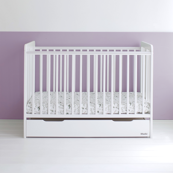 Star - Lit bébé blanc 60x120 cm avec le tiroir