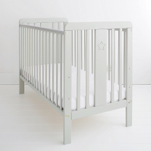 STAR 60x120 cm - Lit bébé gris en bois
