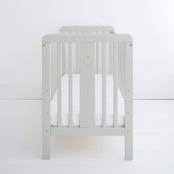 Star Cot - Lit bébé gris 60x120 cm en bois