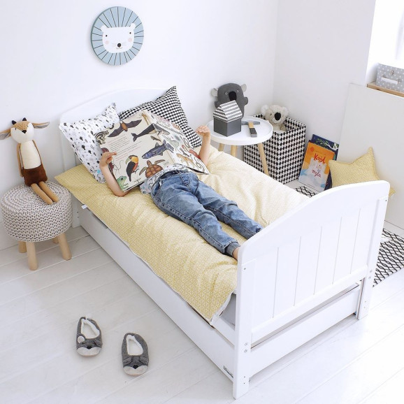 Lit bébé évolutif 70x140 cm blanc en pin massif – Hampton