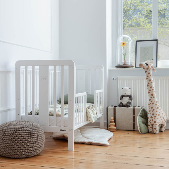 Barriere ouverte blanche pour lit bébé 60x120cm