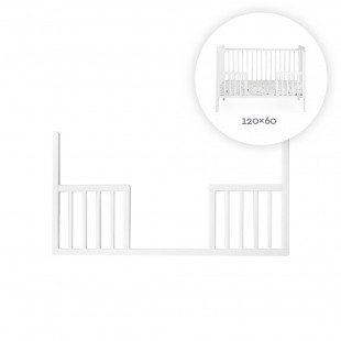 Barriere ouverte DayBed blanche pour lit bébé 60 x120 cm