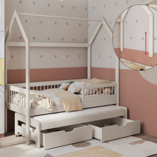 ASHER - Lit cabane gigogne pour chambre enfant