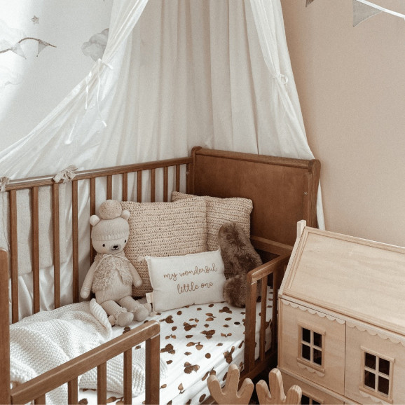 Barriere ouverte pour lit bébé Noble Cot vintage 60x120cm