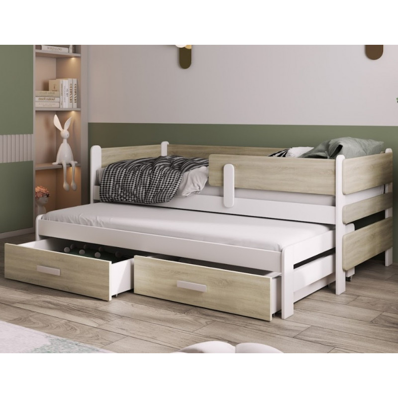 Lit enfant Solano avec lit gigogne - Chêne sonoma