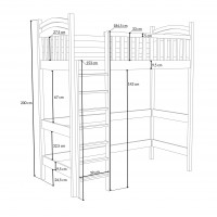 Lit mezzanine ANITA dimencions