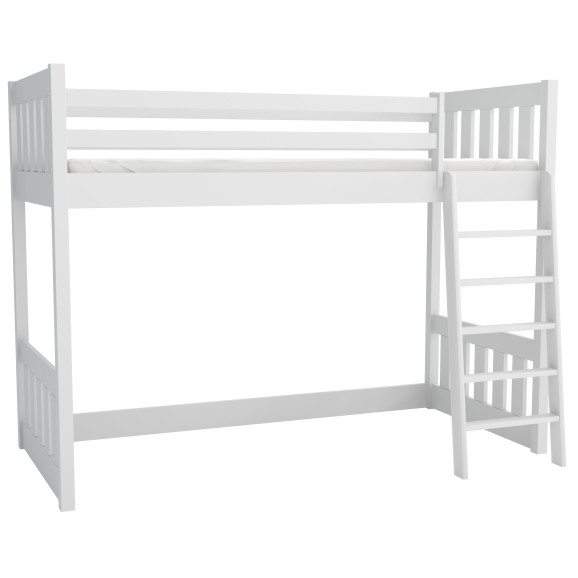 Lit mezzanine ALBIN : design scandinave, robuste en pin massif et gain de place