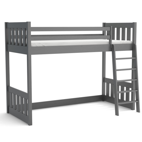 Lit mezzanine ALBIN : design scandinave, robuste en pin massif et gain de place