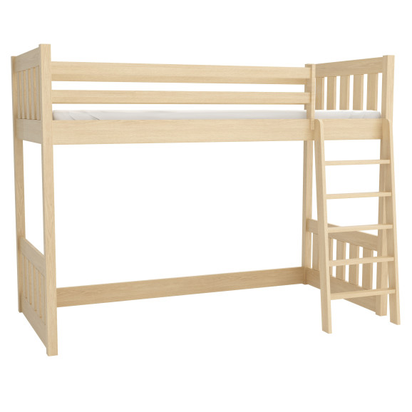Lit mezzanine ALBIN : design scandinave, robuste en pin massif et gain de place