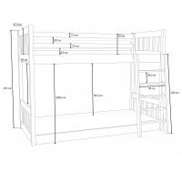 Lit superposé SIDONIE dimensions