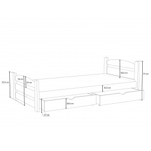 MAXIM - Lit junior avec des tiroirs dimensions
