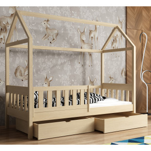 MATIS - Lit cabane avec tiroirs pour chambre enfant