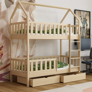 AURELY - Lit cabane superposé deux couchages