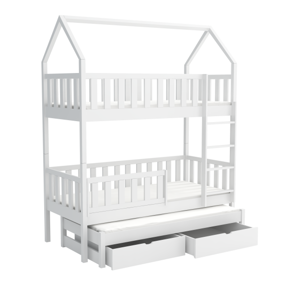 OTTIE - Lit cabane superposé trois couchages