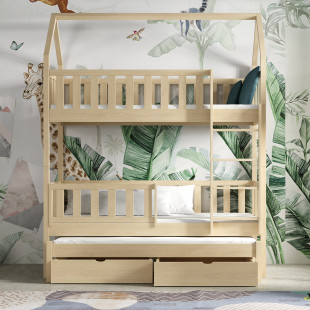 OTTIE - Lit cabane superposé trois couchages