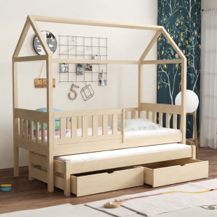 REVO - Lit cabane gigogne avec tiroirs