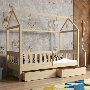 MATIS - Lit cabane avec tiroirs pour chambre enfant