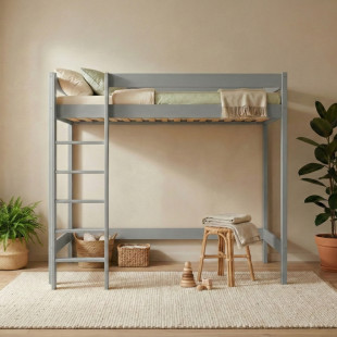 ALIX - Lit Mezzanine en bois, hauteur 160 cm