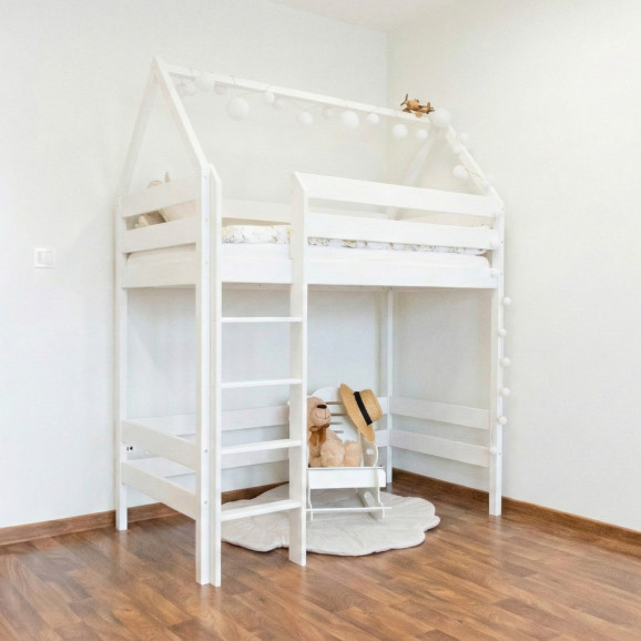 Lit mezzanine en bois avec échelle et design moderne