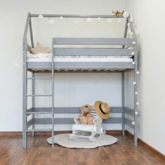 Lit mezzanine en bois avec échelle et design moderne