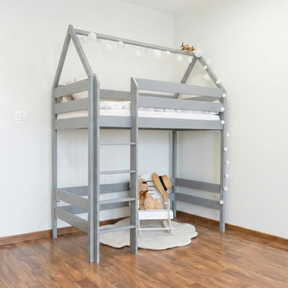 Lit mezzanine en bois avec échelle et design moderne