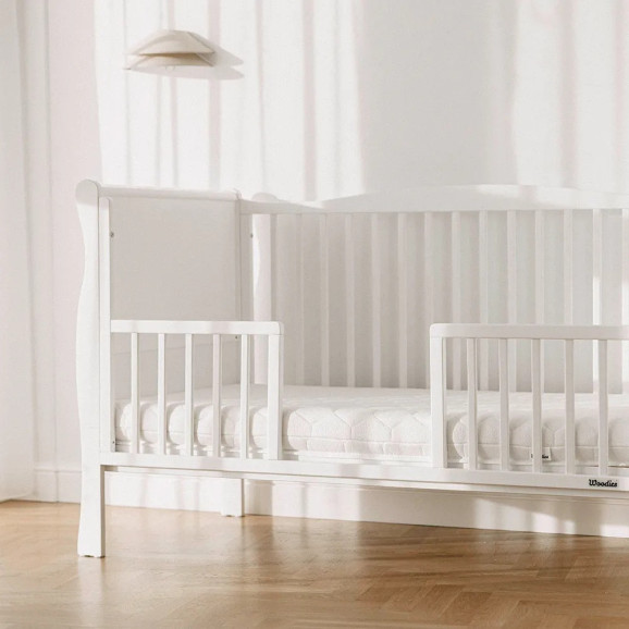 Lit bébé évolutif 70x140 cm blanc en pin massif – Noble Cot