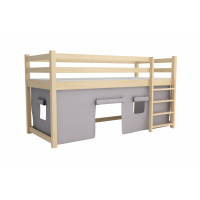 JACK - lit mezzanine avec rideau