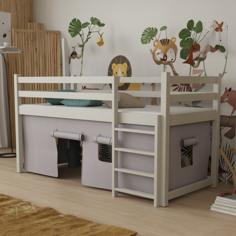 JACK - lit mezzanine avec rideau