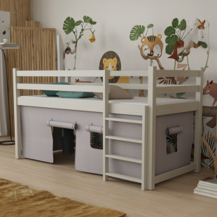 JACK - lit mezzanine avec rideau