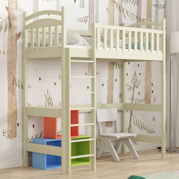 ANITA - Lit mezzanine - Pin massif
