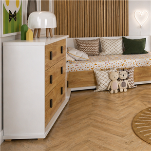 MASSI - Commode 3 tiroirs largeur 100 cm pour chambre enfant