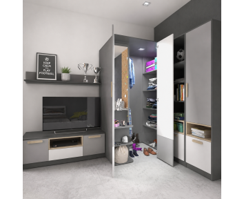 Pok - Grande armoire garde-robe élégante et pratique