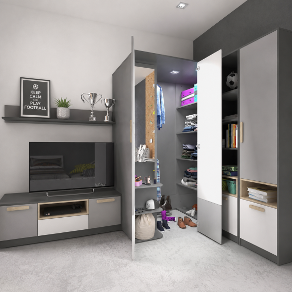 Pok - Grande armoire garde-robe élégante et pratique