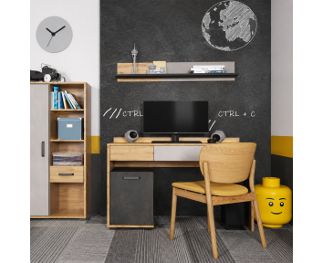 Qubic : Bureau ado avec éclairage LED moderne et stylé