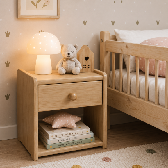 Table de nuit pour chambre enfant - 2 couleurs
