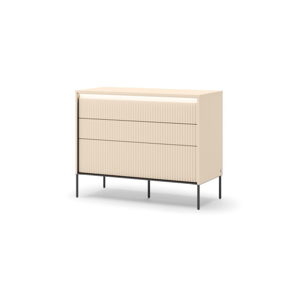 TALYA - Commode  beige sable pour la chambre adulte avec LED