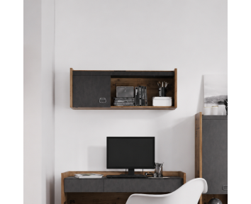 FARGO - Étagère murale avec porte largueur 110 cm - Style industriel pour chambre adolescent