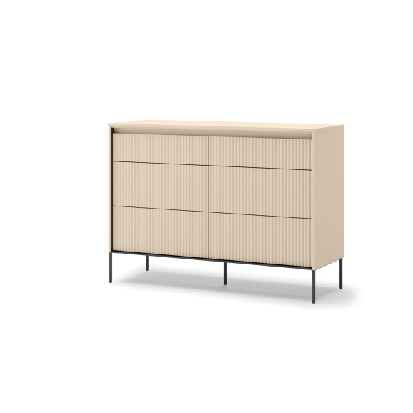 TALYA - Commode en 130 cm beige sable pour la chambre adulte